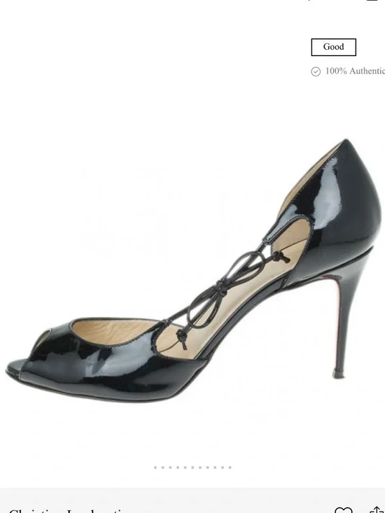 Christian Louboutin Black Patent Leather Delico 100' D'orsay Pumps Peep Toe 41 - Picture 15 of 16